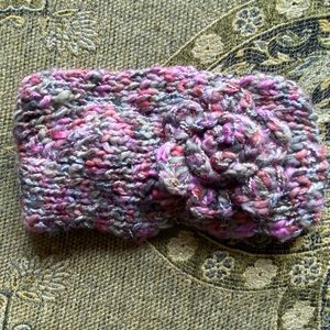 Winter Headband / Ear Warmer Multi Colored Knitted Floral 🌸 with Button Closure